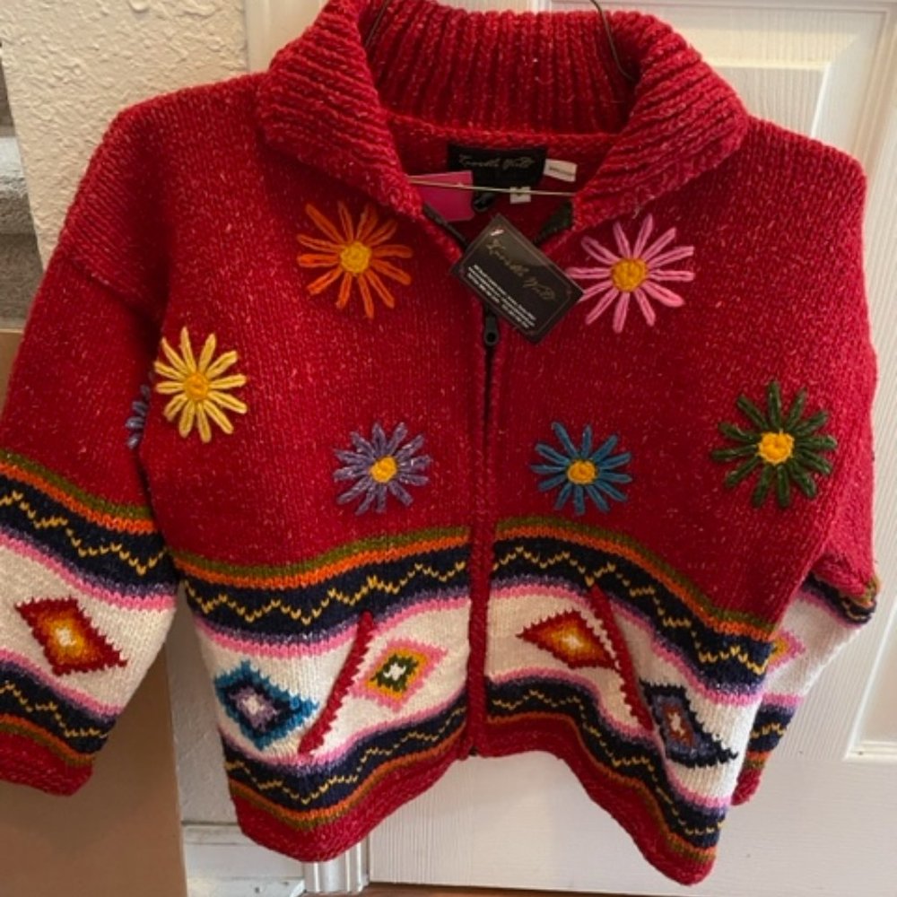 Invisible World Ladies Zip Sweater S NWT Wool Blend